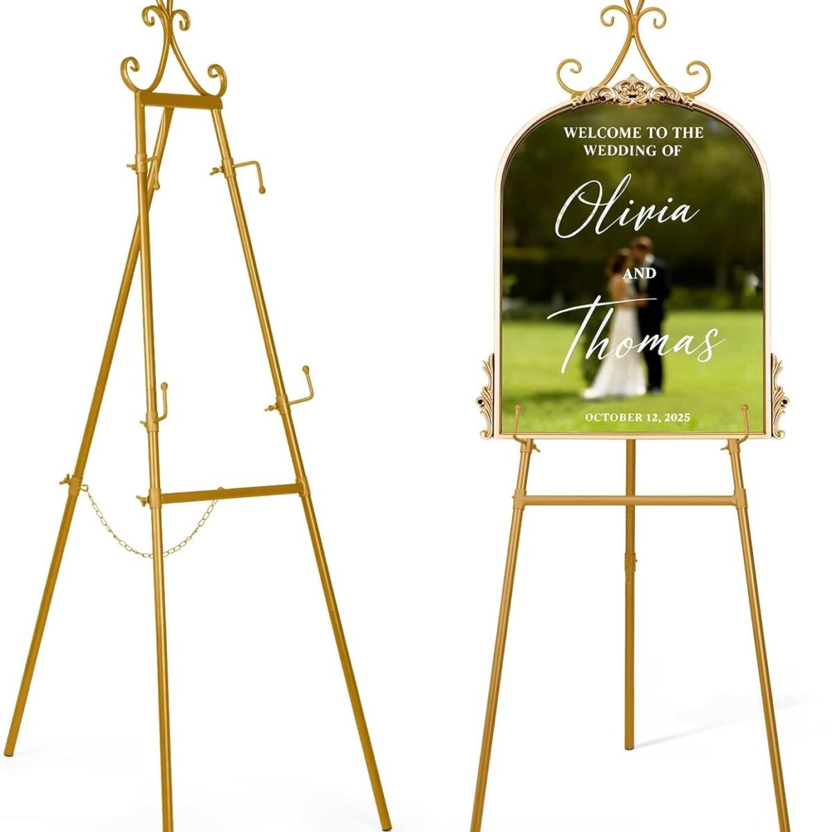 Metal Easel Stand for Sign-Gold Iris