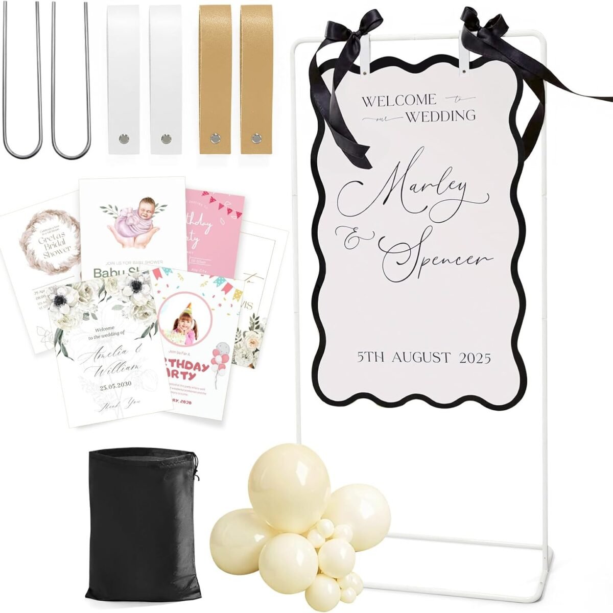 Wedding Welcome Sign Stand-White